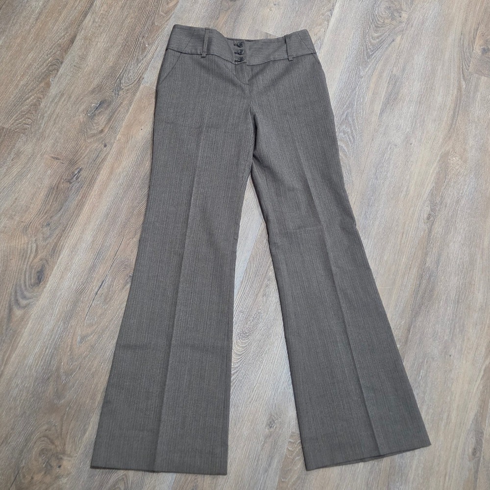 The Limited Cassidy Fit Brown Herringbone Flare Leg Dress Pants Womens Size 2